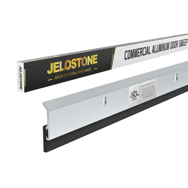 JELOSTONE 2 Pack - Commercial Door Bottom Sweep JS-N315, Heavy Duty Aluminum, with Neoprene Rubber Insert, Ideal for Residential & Commercial Use