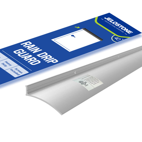 JELOSTONE Door Rain Drip Guard - Over Door and Window Drip Cap Rain Deflector - Drip Edge Roof Rain Diverter Guards House - 2.5 Inches Wide, 40 inches Long, Aluminum JS-346RD
